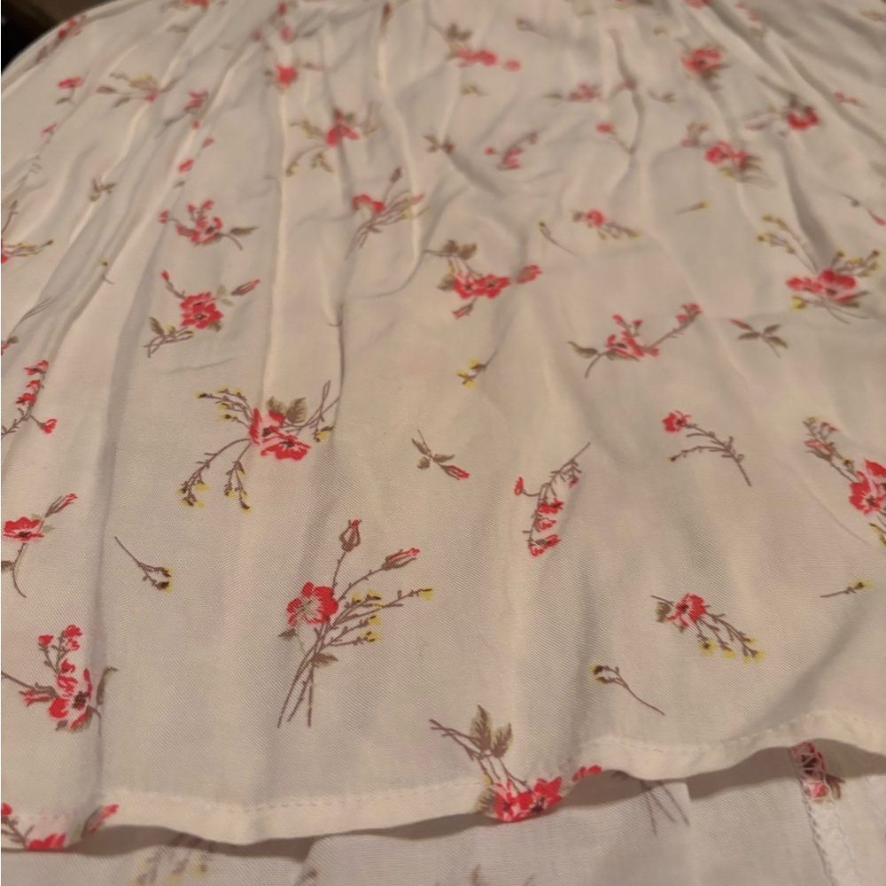 Floral White Skirt